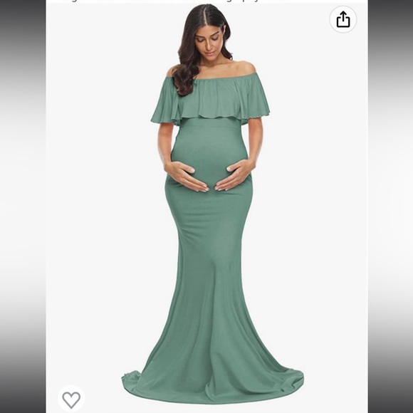 NWT GLAMPUNCH MATERNITY FITTED OFF THE SHOULDER FLOOR LENGTH DRESS SIZE XL - Picture 1 of 4